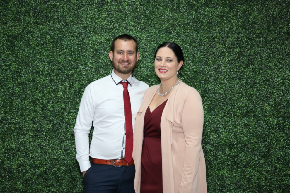 Open Air Photo Booth With Hedge Wall Backdrop